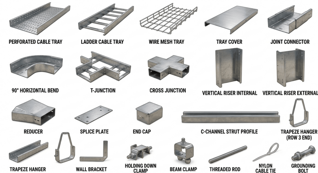 Cable tray parts